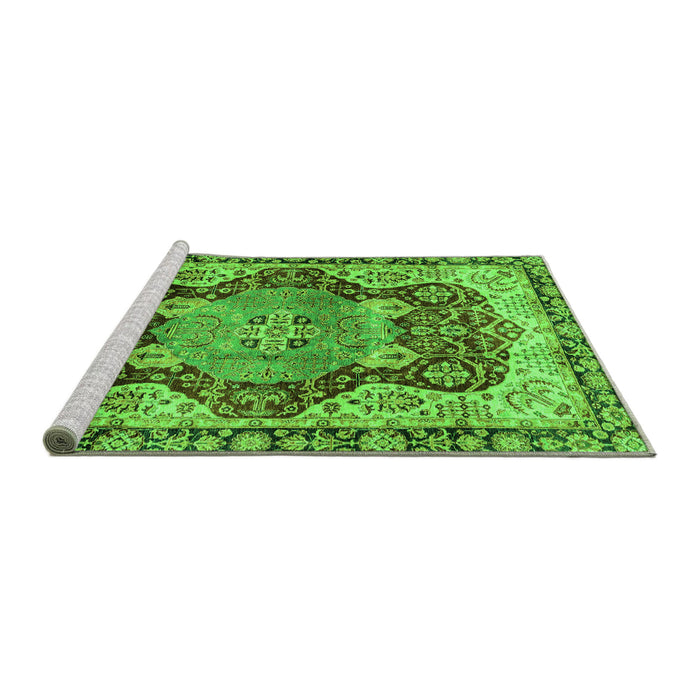 Sideview of Machine Washable Persian Green Traditional Area Rugs, wshabs3221grn