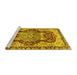 Sideview of Machine Washable Persian Yellow Traditional Rug, wshabs3221yw