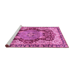 Sideview of Machine Washable Persian Pink Traditional Rug, wshabs3221pnk