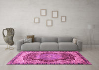 Machine Washable Persian Pink Traditional Rug, wshabs3221pnk