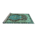 Sideview of Machine Washable Persian Light Blue Traditional Rug, wshabs3221lblu