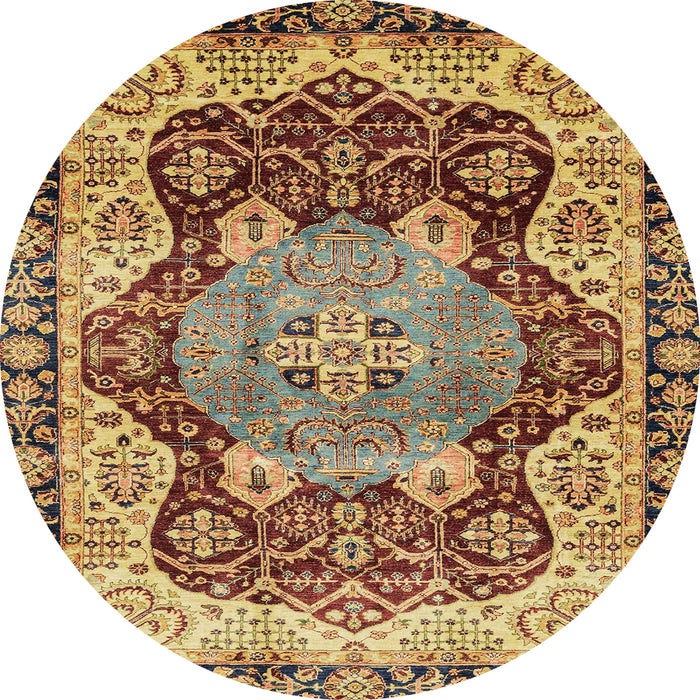Round Machine Washable Abstract Red Brown Rug, wshabs3221