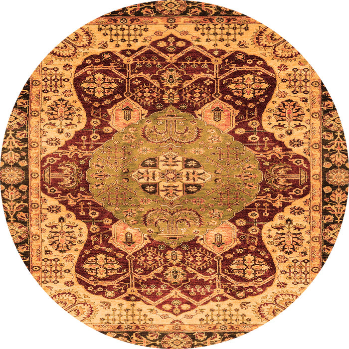 Round Persian Orange Traditional Rug, abs3221org