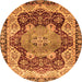 Round Persian Orange Traditional Rug, abs3221org