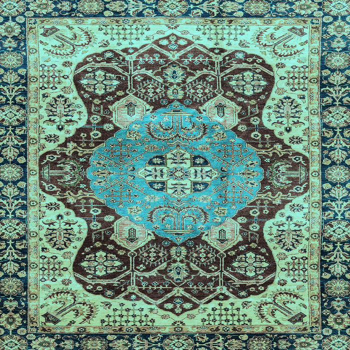 Square Machine Washable Persian Light Blue Traditional Rug, wshabs3221lblu
