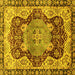 Square Machine Washable Persian Yellow Traditional Rug, wshabs3221yw