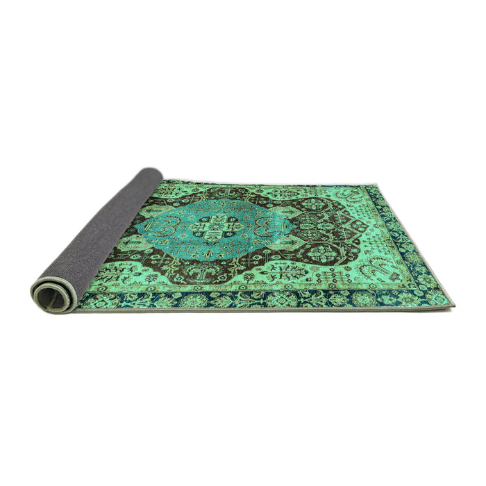 Sideview of Persian Turquoise Traditional Rug, abs3221turq