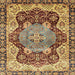 Square Machine Washable Abstract Red Brown Rug, wshabs3221