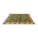 Sideview of Machine Washable Abstract Red Brown Rug, wshabs3222