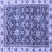 Square Machine Washable Oriental Blue Traditional Rug, wshabs3222blu