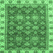 Square Machine Washable Oriental Emerald Green Traditional Area Rugs, wshabs3222emgrn