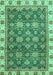 Machine Washable Oriental Turquoise Traditional Area Rugs, wshabs3222turq