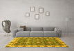 Machine Washable Oriental Yellow Traditional Rug in a Living Room, wshabs3222yw