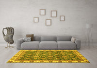 Machine Washable Oriental Yellow Traditional Rug, wshabs3222yw