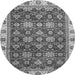 Round Oriental Gray Traditional Rug, abs3222gry