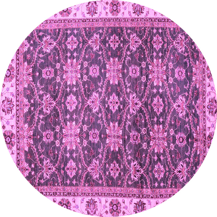 Round Machine Washable Oriental Purple Traditional Area Rugs, wshabs3222pur