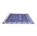 Sideview of Machine Washable Oriental Blue Traditional Rug, wshabs3222blu