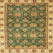 Square Abstract Reddish Brown Oriental Rug, abs3222