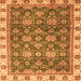 Square Machine Washable Oriental Orange Traditional Area Rugs, wshabs3222org