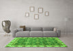 Machine Washable Oriental Green Traditional Area Rugs in a Living Room,, wshabs3222grn