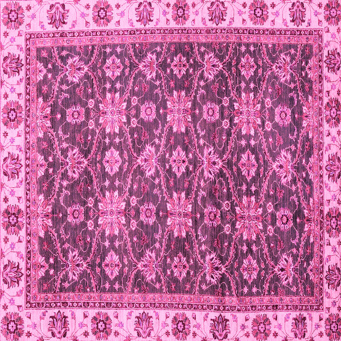 Square Machine Washable Oriental Pink Traditional Rug, wshabs3222pnk