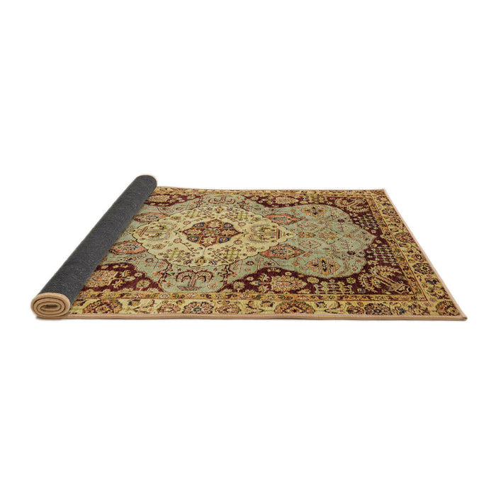 Sideview of Abstract Yellow Orange Oriental Rug, abs3223