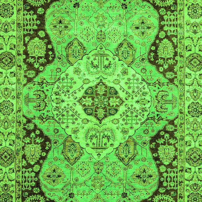 Machine Washable Oriental Green Traditional Area Rugs, wshabs3223grn