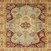 Square Abstract Yellow Orange Oriental Rug, abs3223