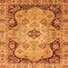 Square Machine Washable Oriental Orange Traditional Area Rugs, wshabs3223org