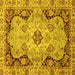 Square Oriental Yellow Traditional Rug, abs3223yw