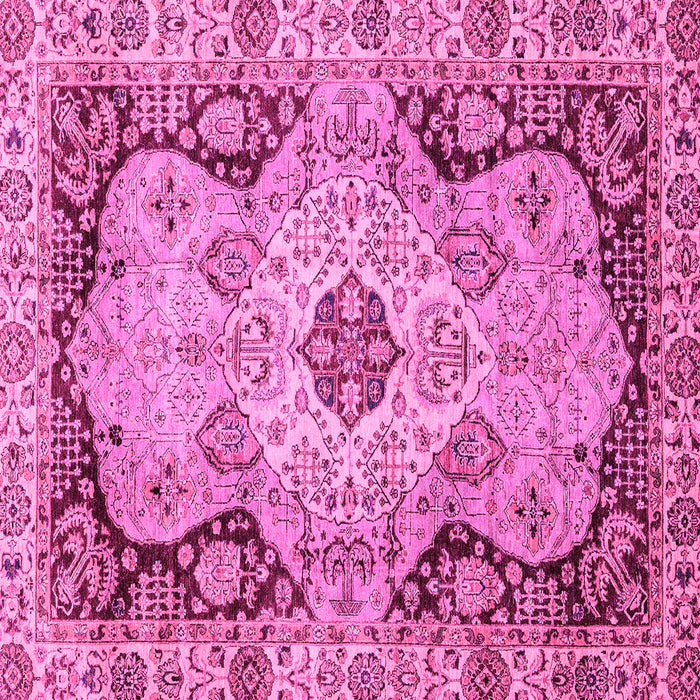 Square Machine Washable Oriental Pink Traditional Rug, wshabs3223pnk