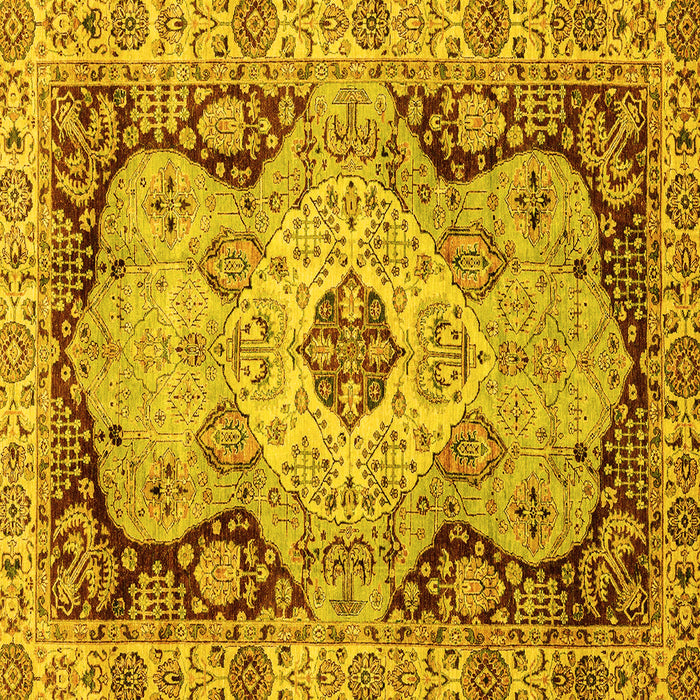 Square Machine Washable Oriental Yellow Traditional Rug, wshabs3223yw