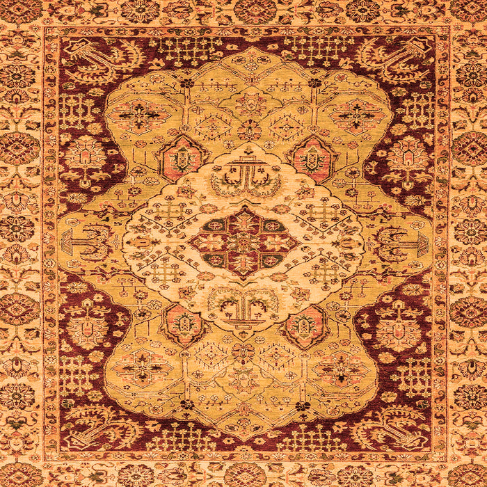 Square Oriental Orange Traditional Rug, abs3223org