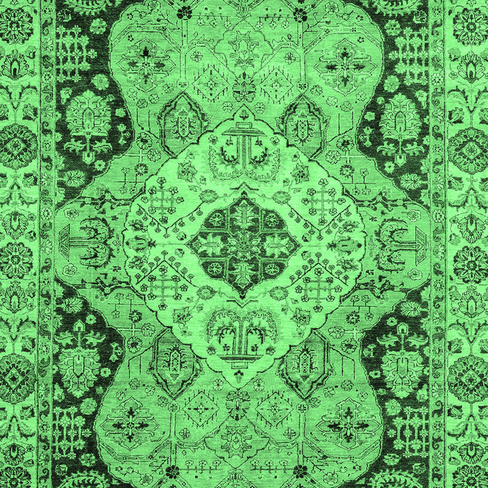Machine Washable Oriental Emerald Green Traditional Area Rugs, wshabs3223emgrn
