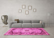 Machine Washable Oriental Pink Traditional Rug in a Living Room, wshabs3223pnk