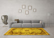 Machine Washable Oriental Yellow Traditional Rug in a Living Room, wshabs3223yw