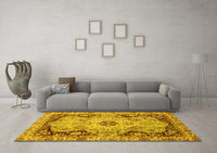 Machine Washable Oriental Yellow Traditional Rug, wshabs3223yw