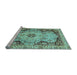 Sideview of Machine Washable Oriental Light Blue Traditional Rug, wshabs3223lblu