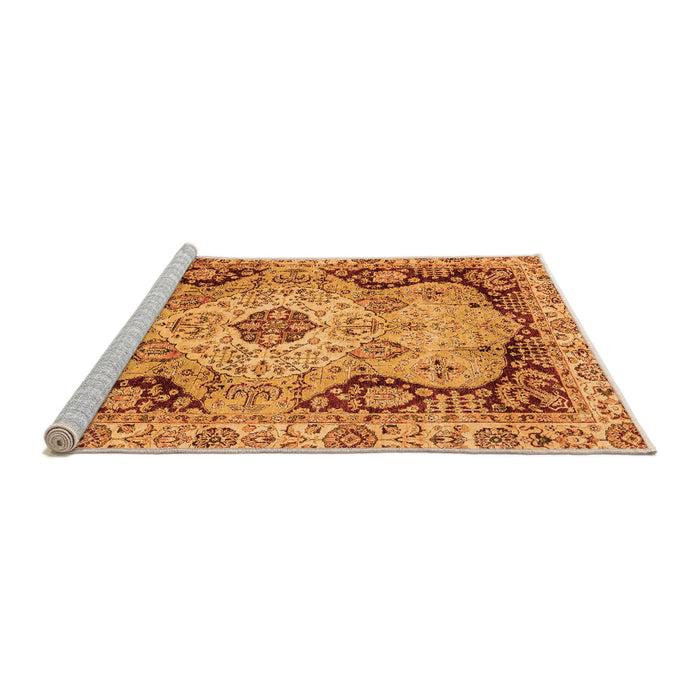 Sideview of Machine Washable Oriental Orange Traditional Area Rugs, wshabs3223org