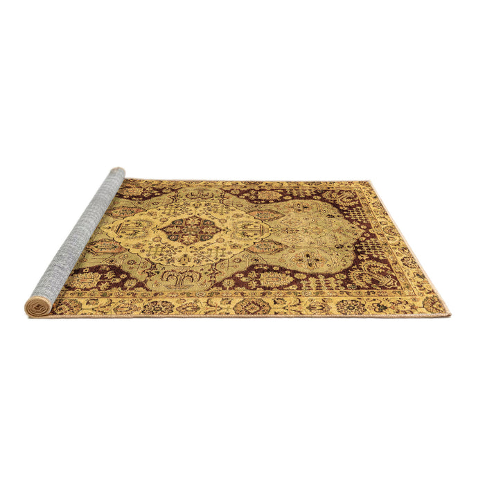 Sideview of Machine Washable Oriental Brown Traditional Rug, wshabs3223brn