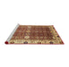 Sideview of Machine Washable Abstract Tomato Red Rug, wshabs3224