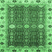 Square Machine Washable Abstract Emerald Green Modern Area Rugs, wshabs3224emgrn