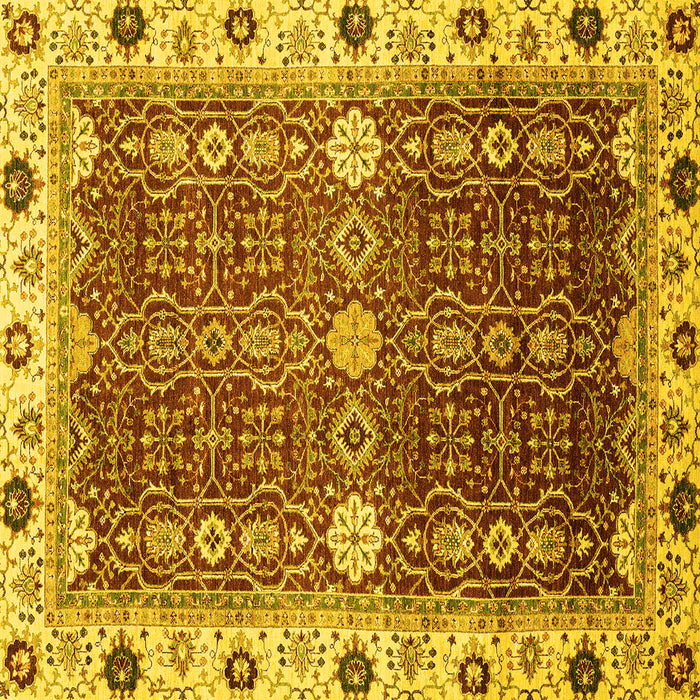 Square Machine Washable Abstract Yellow Modern Rug, wshabs3224yw