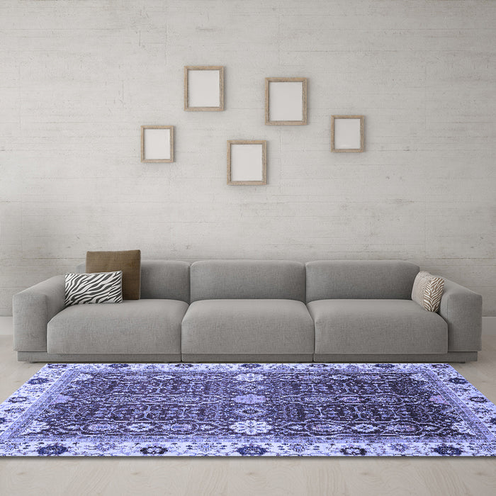 Machine Washable Abstract Blue Modern Rug in a Living Room, wshabs3224blu