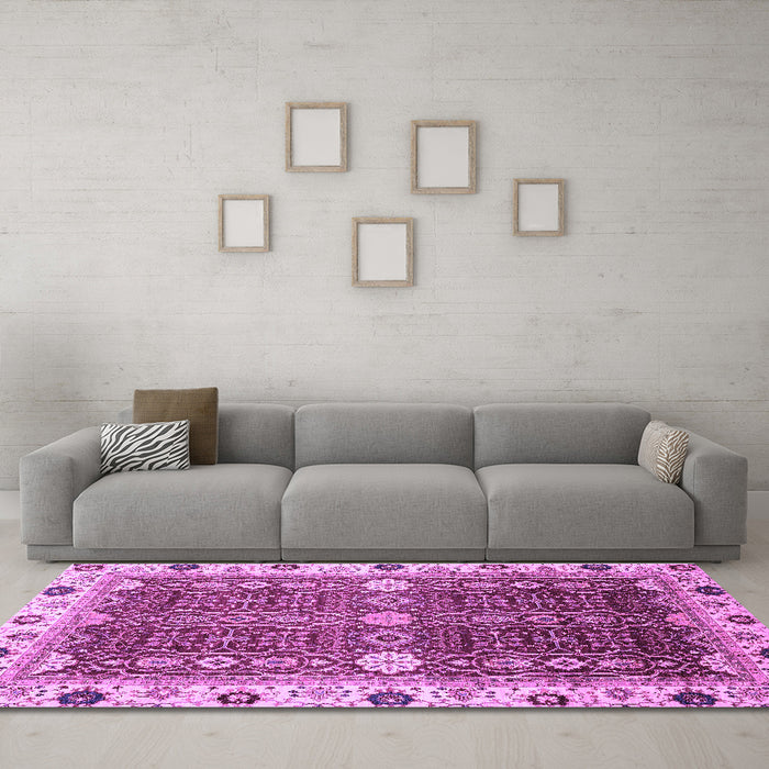 Machine Washable Abstract Purple Modern Area Rugs in a Living Room, wshabs3224pur