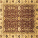 Square Abstract Brown Modern Rug, abs3224brn