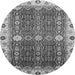 Round Abstract Gray Modern Rug, abs3224gry