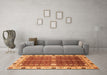 Machine Washable Abstract Orange Modern Area Rugs in a Living Room, wshabs3224org