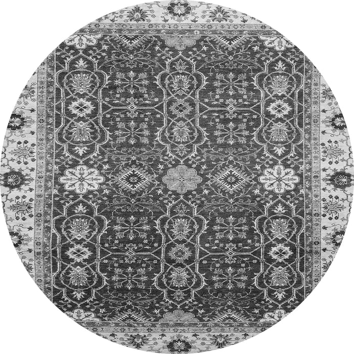 Round Machine Washable Abstract Gray Modern Rug, wshabs3224gry