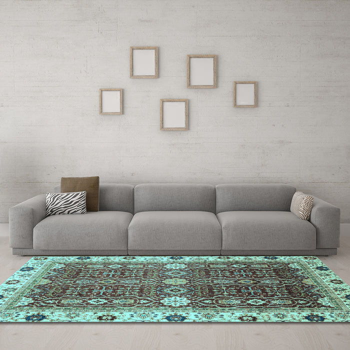 Machine Washable Abstract Light Blue Modern Rug in a Living Room, wshabs3224lblu